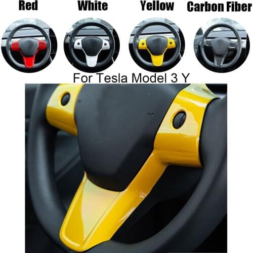 Steering wheel sticker protection patch cover For Tesla Model 3 18-20 4Colors