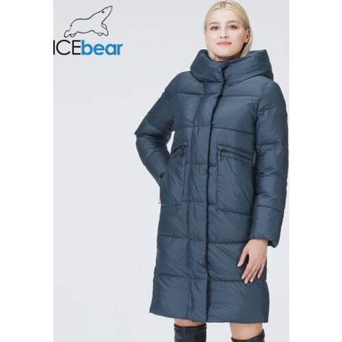 ICEbear 2021 new hooded womens winter padded coat large pocket womens parkas quality casual ladies brand clothing GWD21575I