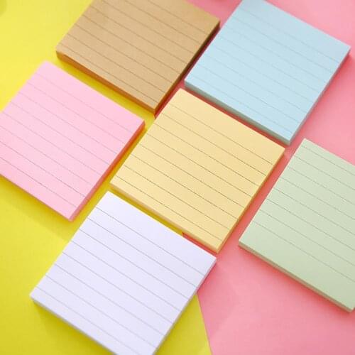 Office Stationery Sticky Notes Square Soild Color Memo Pad Sticker Bookmark Point It Marker Memo Sticker Paper