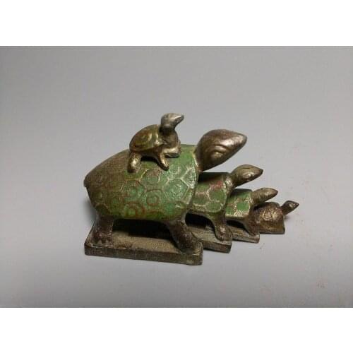 Chinese Bronze Statue Longevity Turtle Family Wealth Lucky Turtle Tortoise Animal Statue Home Decoration