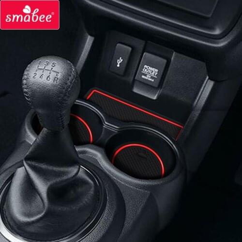 Gate slot pad For HONDA Mobilio 2015-2017 Accessories,3D Rubber Door Pad/Cup mats red/blue/white 17pcs