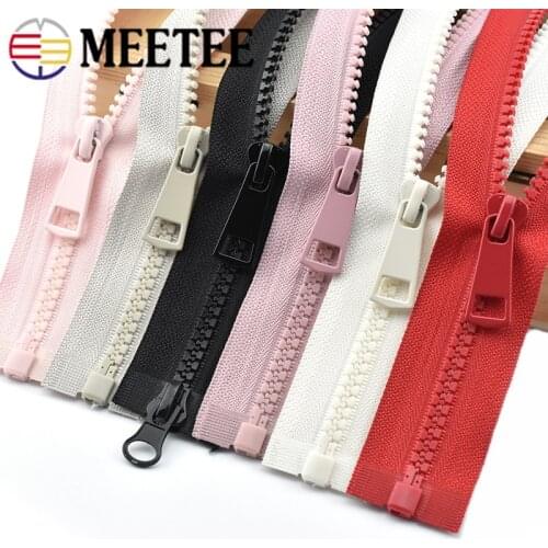 Meetee 2pcs 70/90cm 5# Resin Zipper Open-End Auto Lock Zips for Down Jacket Sewing Zippers DIY Garment Zip Accessories ZA451