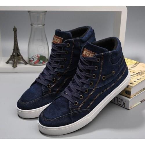 QWEDF 2019 Fashion Sneakers Men Denim Shoes Cool Street Canvas Shoes Mens Casual Shoes Man Brand Sneakers Schuhe Herren K1-97