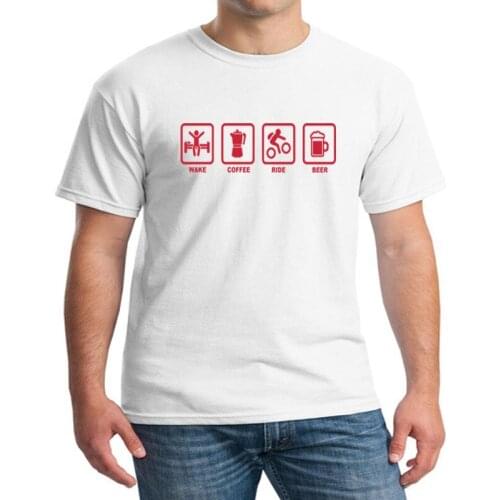 Summer Short Sleeve Designed Casual Tee Men Cotton Short Sleeve TShirt Tops Hip Hop Wake Coffee Rider Beer Bicycle Funny t shirt