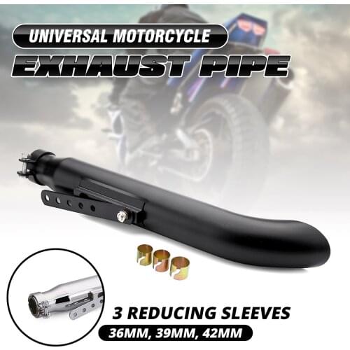 1/2pc Motorcycle Exhaust Pipe Cafe Racer Exhaust Muffler Tip Tail Tube Chrome Black Universal For Honda/Yamaha/Suzuki
