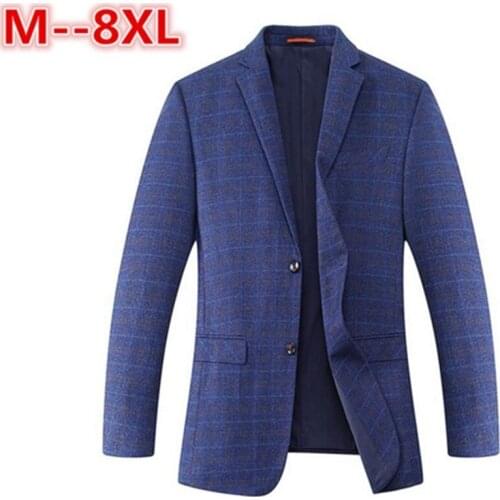 8XL 6XL 5XL 4XL Spring-Autumn Mens Casual Suit Blazer Slim Fit Mens Suit Jacket Casual Business Men Cotton Coat Outerwear