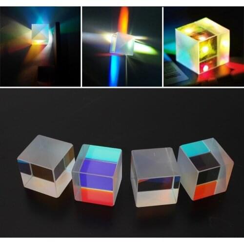 Multi Color 4PCS 2X2X1.7cm Defective Cross Dichroic X-Cube Prism RGB Combiner or Splitter for Party Home Decoration
