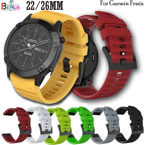26mm Silicone Watch Strap For Garmin Fenix 6X 5X 3 3HR quaitx3 Quick Release Easy fit Wrist Strap 22MM for Garmin Fenix 6 5 band