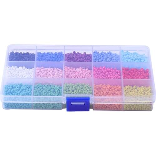 1 Box Combination 3mm Glass Bead Cross Stitch Beads DIY Box Decoration Beaded Material Sewing Accessories