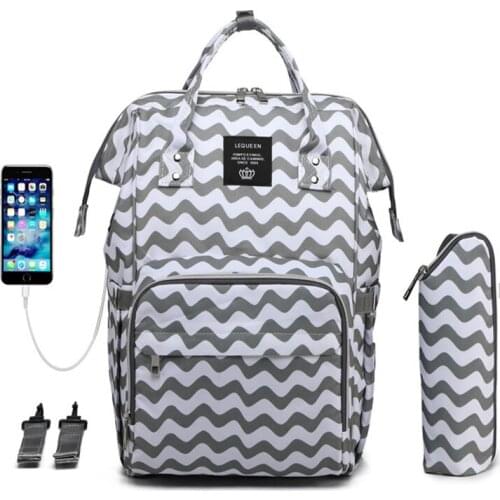 Baby Diaper Bag Mommy Backpack For Mom With USB Maternity Baby Nappy Nursing Bags Travel Diaper Backpack for Stroller Kit