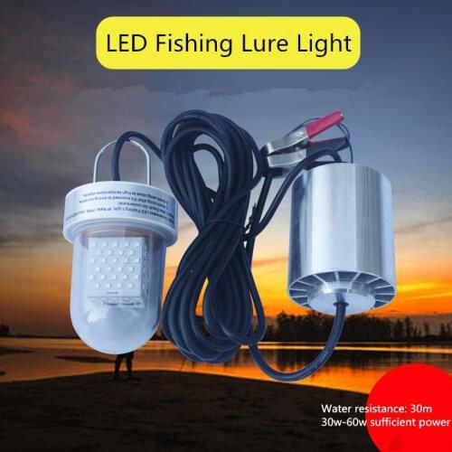30W 60W Led Fishing Light Ip68 Waterproof Underwater Lighting for Fishing Lure 12v Submersible Night Fishing Lights Fish led