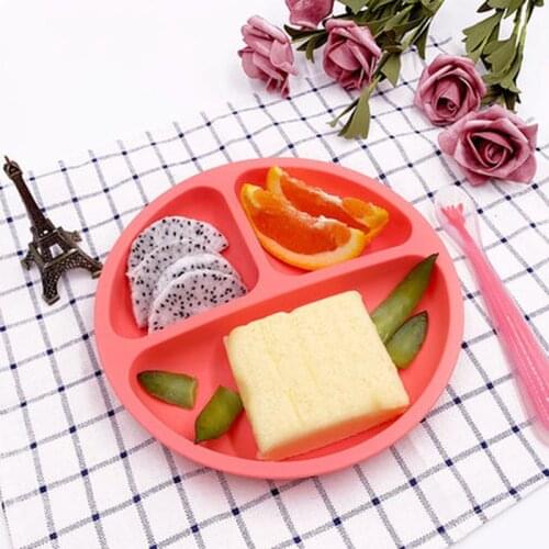 Plate for Kids with Silicone Baby Bowl Suction BPA Free Feeding Baby Tableware Children Dining Dishes
