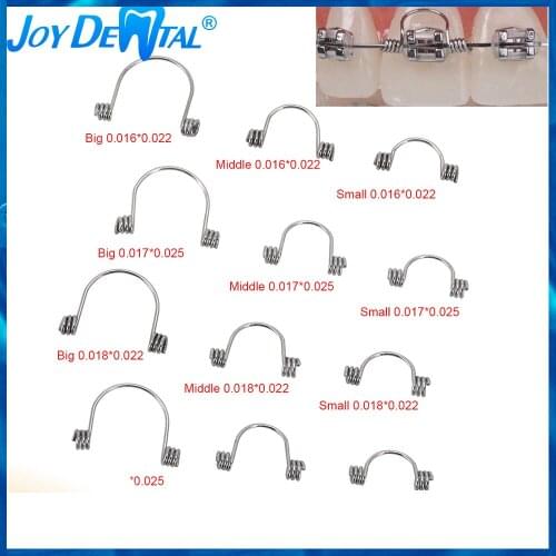 10Pcs/Pack Dental Orthodontic Anterior Teeth Torque Rectangular Springs Small Middle Big for Arch Wires Rectangular
