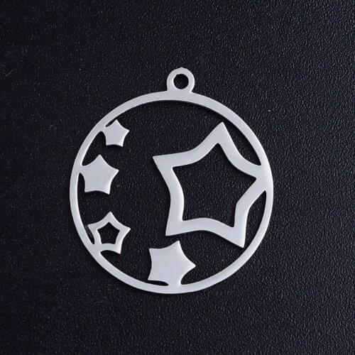 5pcs/lot Dainty Stars Stainless Steel Jewelry Pendant DIY Charms Wholesale Necklace Making Charm Factory Store Never Rust