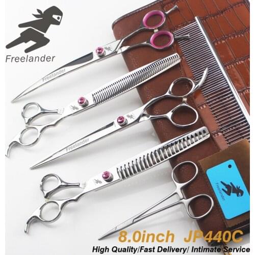 8.0 inch pet grooming kit hairdressing dog scissors set pink set high class pet scissors hair care & styling