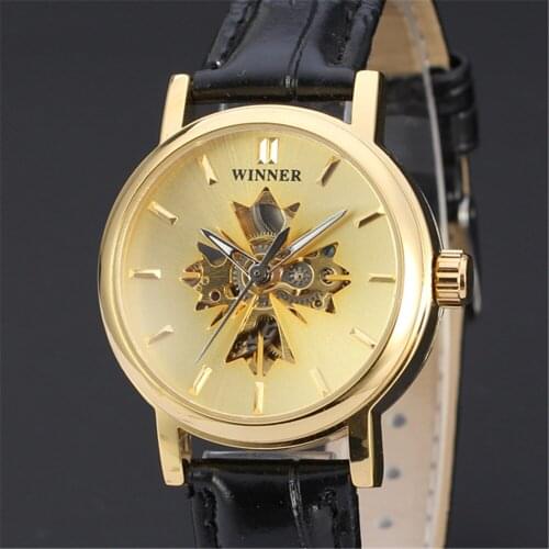 New WINNER Female Women Watch Ladies Casual Clock Automatic Mechanical Watches Classic Top Brand Luxury Skeleton Clocks 116