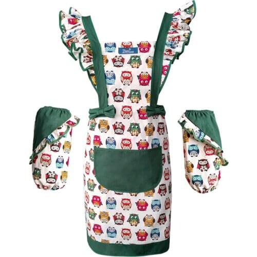 Korean Aprons for Woman Family Kitchen Kawaii Apron Suit Restaurant Baking Accessories Princess Dress Fashion Cleaning Apron