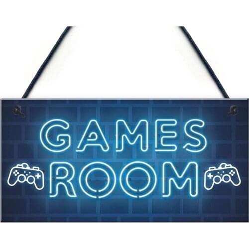 Meijiafei Gamer Gift Gaming Sign Man Cave Boys Bedroom Decor Boys Bedroom Sign Gift For Son 10" x 5"