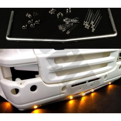 Metal Reality Front Bumper LED Lightbar for Ralemote Control Tamiya 1/14 SCANIA R470 R620