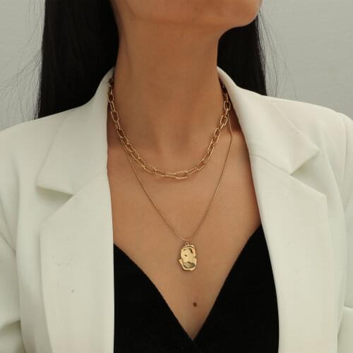 MANGOSKY Fashion Design Two Chains Necklaces For Women Necklace Set