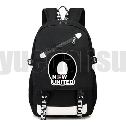 Fashion Canvas Now United Backpack Men Zipper Black Mochila UN Team Back Pack Women Anime Now United - Better Album Bookbag