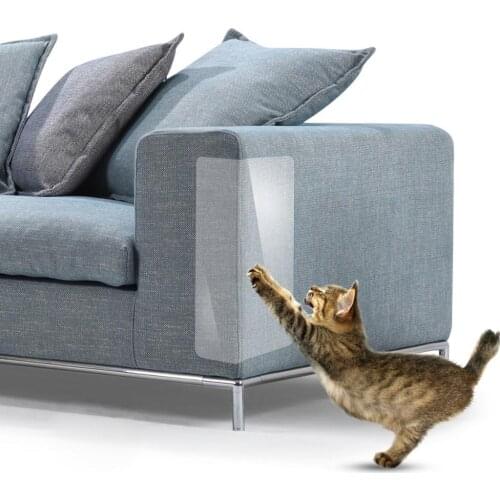 4Pcs Cat Sofa Anti-Scratch Sticker Set Protect Furniture Pad Room Self-Adhesive Transparent PVC Guards Corner Cover Pet Supplies