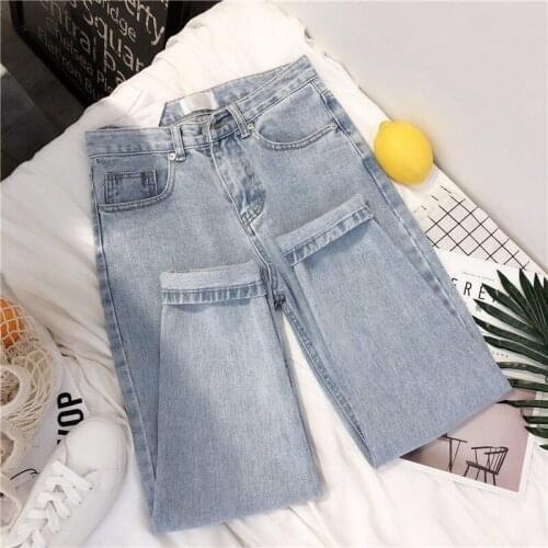 Wears Ripped Jeans for Female Students 2021 New Loose and Thin Nine Point Old Pants