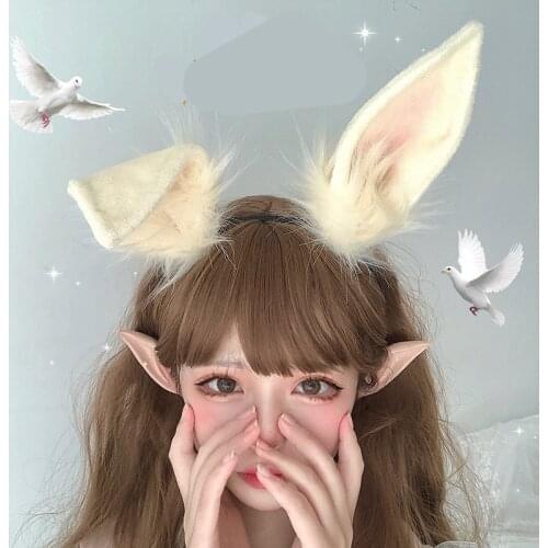 New Original Hand-made Work Buuny Ears Hairpin Headwear Headband Beast Lolita Cosplay Accessories Custom Made
