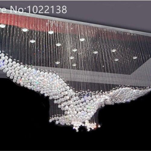New Eagles Design Luxury Modern Crystal Chandelier Lighting Lustre Hall LED Lights Cristal Lamp L100*W55*H80cm 110v-220v