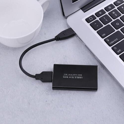 Wholesale New MSATA to USB 3.0 Hard Disk Drive SSD Enclosure Adapter Cable Case Aluminum Box