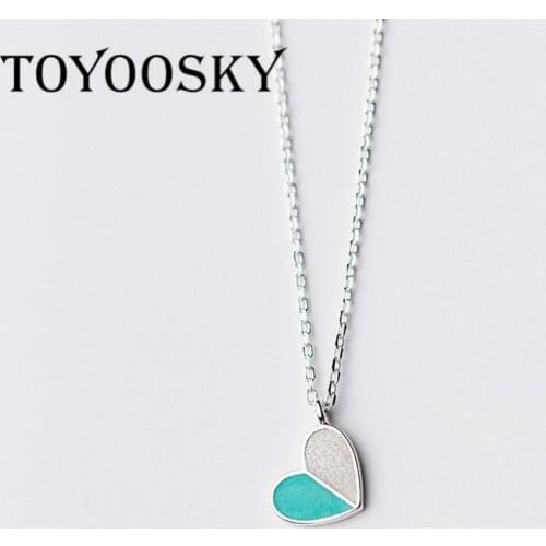 New Design Red Pink Two Heart Pendant Necklace Charm Enamel 925 Sterling Silver Jewelry For Women Girls Gifts