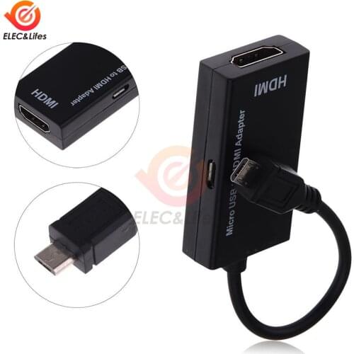 Portable Black MHL Micro USB To HDMI HD 1080p Cable Converter Adapter male connector for Samsung HTC Motorola Android Phones