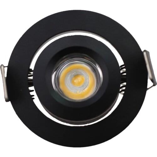 10pcs/Lot Tiltable LED Spotlights Recessed Ceiling Mini Led Down 1W 3W AC110V 220V Dimmable Downlight Black Color