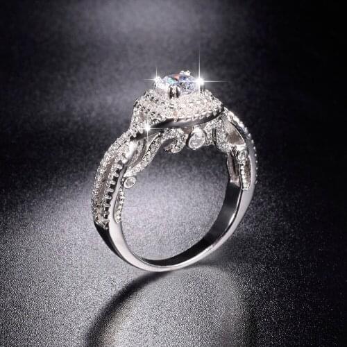 Promotion! Real Solid 100% 925 Sterling Silver Wedding Rings Jewelry for Women 1.5ct Simulated Diamond Engagement Ring size 5-10