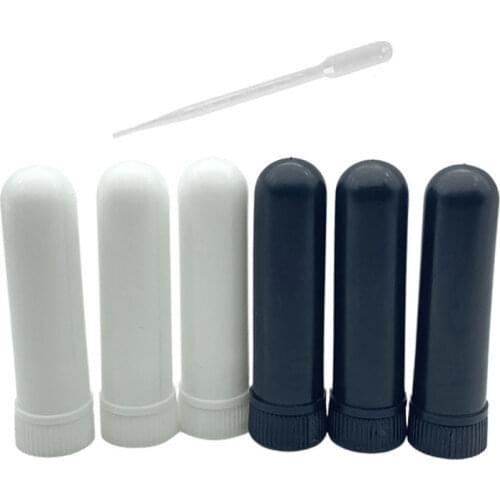 Essential Oil Blank Inhaler Tubes Comes with Cotton Wicks, Refillable, Dropper