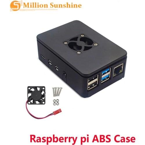 Raspberry Pi 4 Modelo B ABS caja de plástico negro caja con ventilador enfriador para Raspberry Pi 4B RPI118