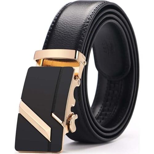 Belts Mens Belt Genuine Leather Fashion Strap Slim Man For Jeans Black Stretch Buckles For Suit Luxury Brand Ratchet Reversible