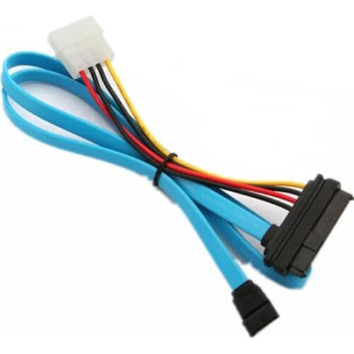 SAS to SATA Cable SFF-8482 Mini SAS 29Pin SCSI to SATA 7Pin with LP4 Molex IDE 4Pin Hard Drive Converter Cable 70CM