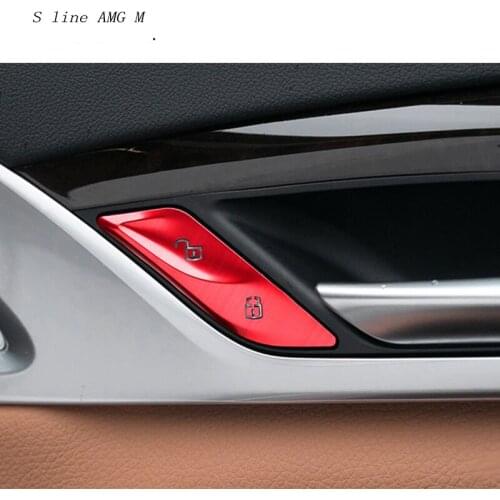 Car styling Car Door Unlock Switch Button Cover Trim Handle Key Stickers for BMW 5 series G30 G38 2018 Interior auto Accessories
