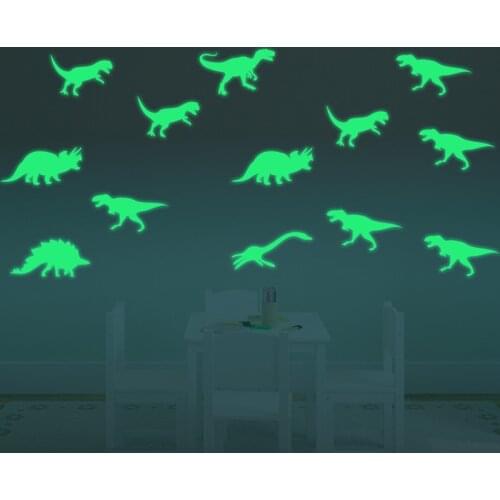 9pcs/bag Dinosaur Luminous stickers toy Glow in the Dark Dinosaur Luminous Toys Boys