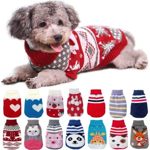 Warm Dog Clothes for Small Medium Dogs Knitted Cat Sweater Pet Clothing for Chihuahua Bulldogs Puppy Costume Coat Winter