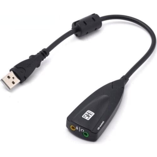 External USB Sound Card 7.1 Adapter 5HV2 USB To 3D CH Sound Antimagnetic Audio Headset Microphone 3.5mm Jack for Laptop PC