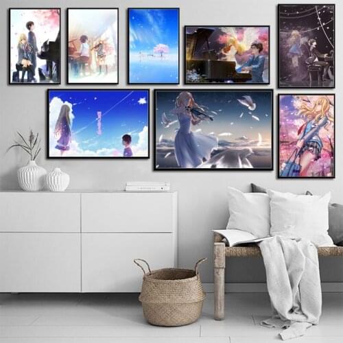 Your Lie in April Hot Japan Anime Art Canvas Painting Poster Wall Home Decor