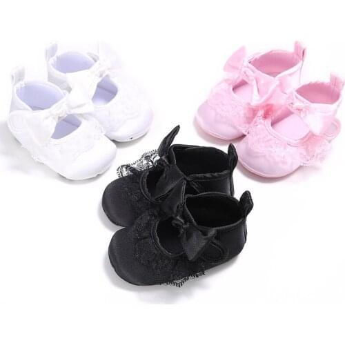 Spring and Autumn Girl Baby 0-1 Princess Lace Mercerized Cotton Soft Bottom Baby Toddler Shoes