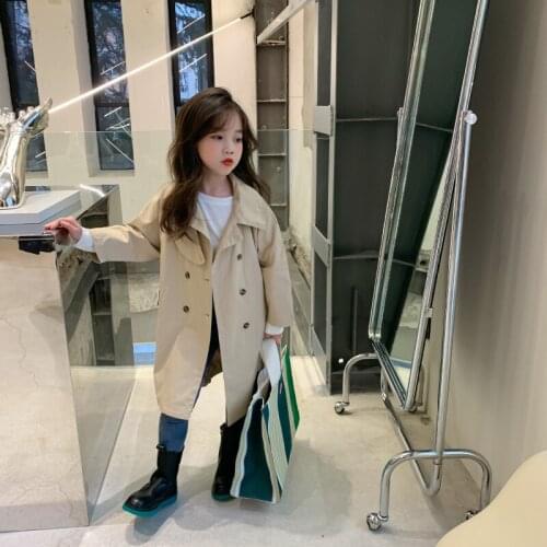 Girls Babys Kids Windbreaker Coat Jacket Outwear 2021 Retro Spring Autumn Overcoat Top Formal Beach Cardigan Childrens Clothin