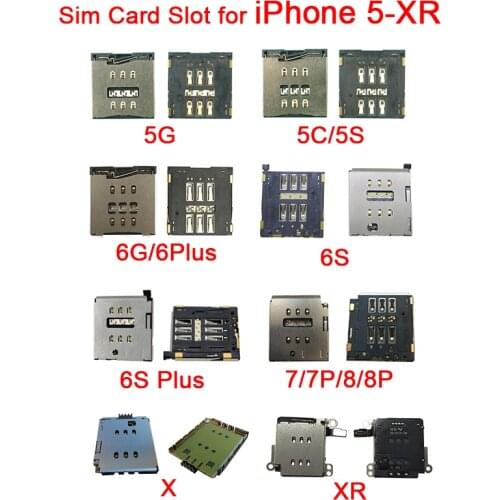 Inner Nano SIM Card Reader Adapter for iPhone X XR 5 5S 5C SIM Card Tray Slot Socket for iPhone 6 6S 7 8 Plus Replacement Parts