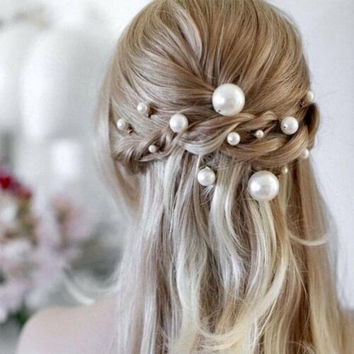 Hair Waved Pearl U-shaped Hairpin Bobby Pin Barrette Metal Hair Clips for Hair Bun Maker Bridal Hairstyle Tools Hair Accessories