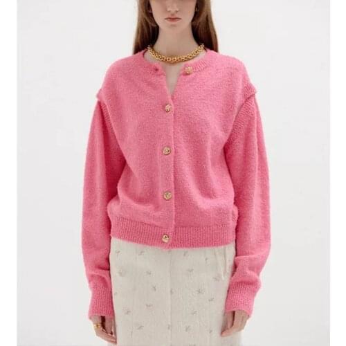 Womens Korean Version of The Detachable Sleeve Cardigan Sweater Round Neck Chic High Street Cardigan Top 2021 Early Autumn New