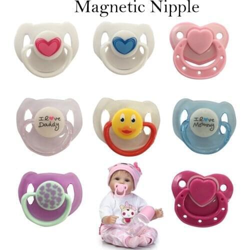 1PC Newest Fashion Simulation Dolls Reborn Doll Baby Toy Cute Gift Baby Nipple Cute Baby magnetic pacifier Hot Sale 2020