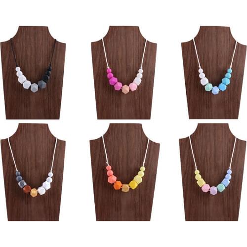 BPA Free Silicone Beads 1pc Silicone Teething Necklace Baby Bite DIY Accessories Silicone Baby Teether Chain Baby Teething Toys